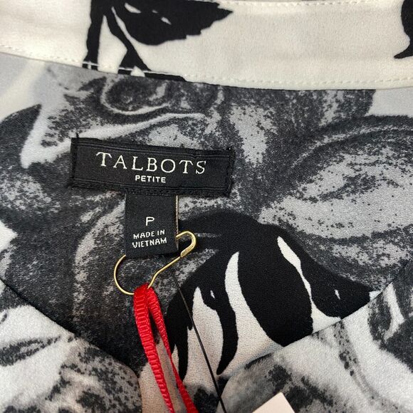 Talbots Blouse Top Womens Petite XS Rose Floral 3/4 Sleeve Classic Fit MSRP $89 - Picture 6 of 13